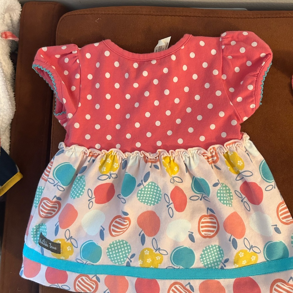 Matilda Jane Pink & Multi Fruit Print Baby Dress Bundle 6-12M - Picture 6 of 7